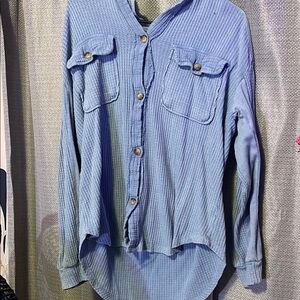 SO Blue Button-Up Sweater